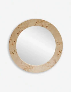Bree Burl Wood Round Mirror
