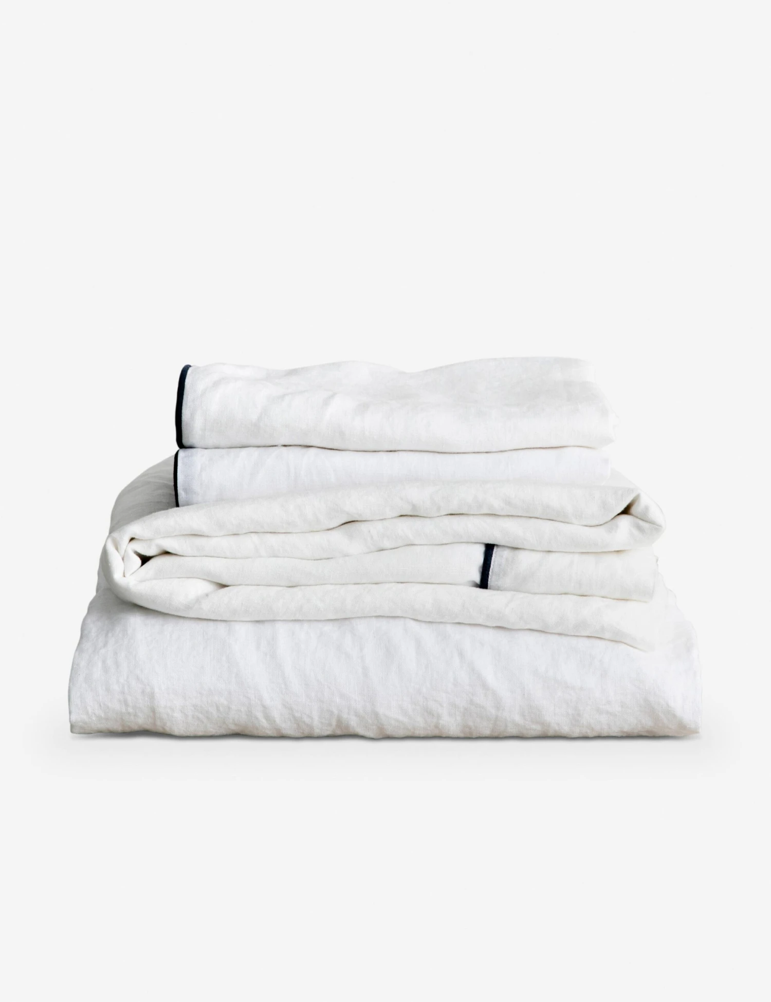 European Flax Piped Linen Sheet Set By Cultiver 3 European Flax Piped Linen Sheet Set By Cultiver