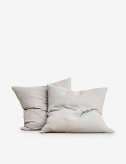 European Flax Linen Euro Pillowcases (Set Of 2) By Cultiver -Household Supplies Shop CULTIVER Smoke Gray Euro