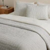 Lammin Linen Quilted Coverlet By Sarah Sherman Samuel -Household Supplies Shop LamminLinenCoverlet Black Ivory Queen Full A0656731 884 Product