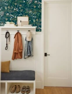 Juniper Forest Premium Peel + Stick Wallpaper By Rifle Paper Co. -Household Supplies Shop PSW1197RL MudRoomVignette2 5733