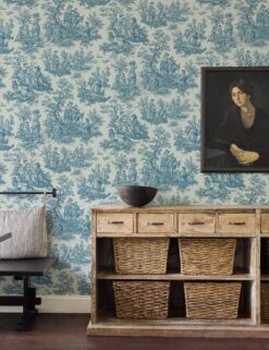 Country Life Toile Peel + Stick Wallpaper By Waverly -Household Supplies Shop RMK11868WP O4A9927 withart 2