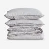 European Flax Piped Linen Duvet Set By Cultiver -Household Supplies Shop Smoke Grey Duvet Cover Set SITECROP