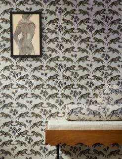 Tiger Grasscloth Wallpaper By Sarah Sherman Samuel -Household Supplies Shop TigerGrassclothWallpaper Ivory A0655823 6344 SITECROP STUDIOLIFESTYLE