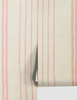 Two Tone Stripe Grasscloth Wallpaper By Nathan Turner -Household Supplies Shop TwoToneStripeCreamsicle