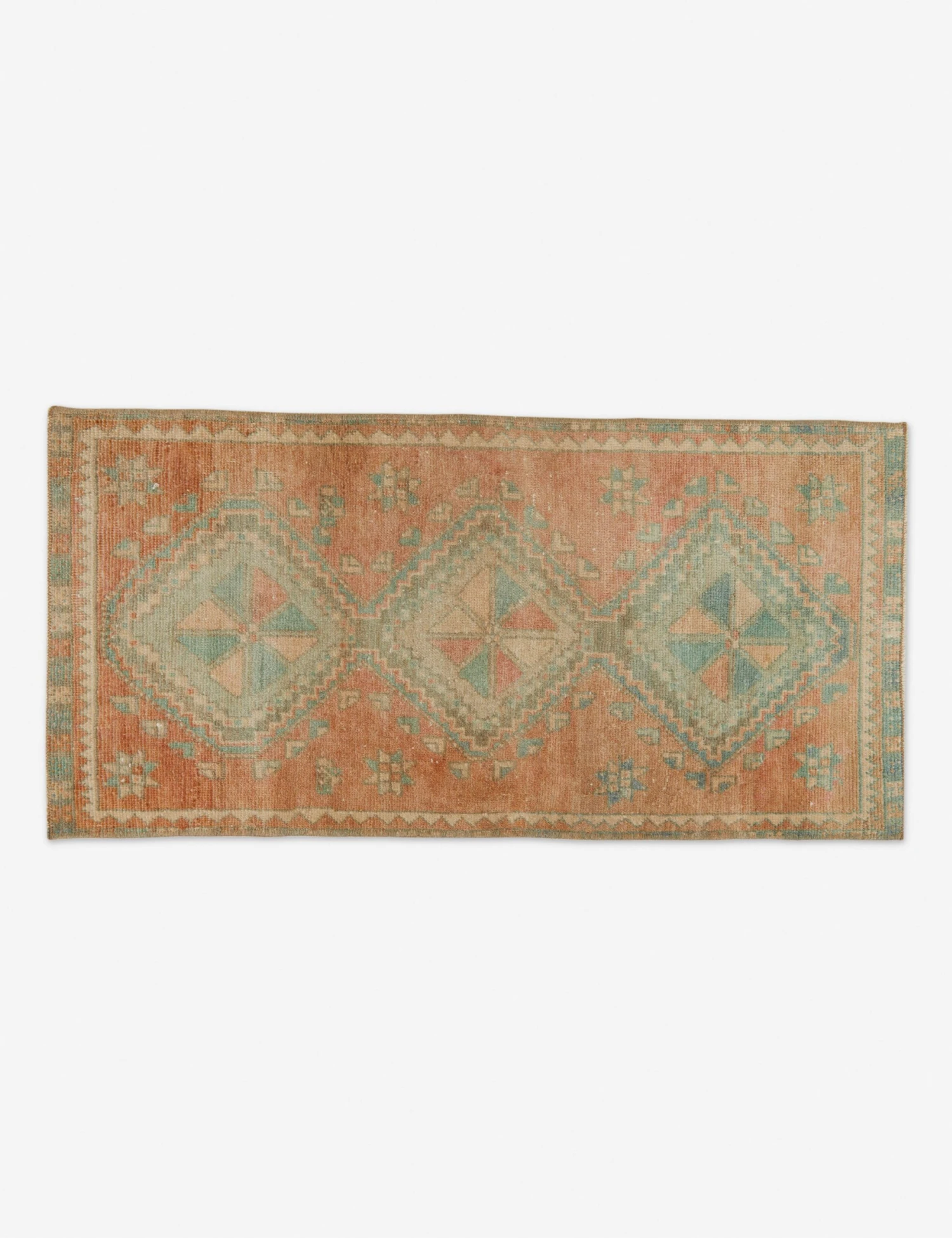 Vintage Turkish Mini Rug No. 151, 1'4" X 3'1" 3 Vintage Turkish Mini Rug No. 151, 1'4" X 3'1"
