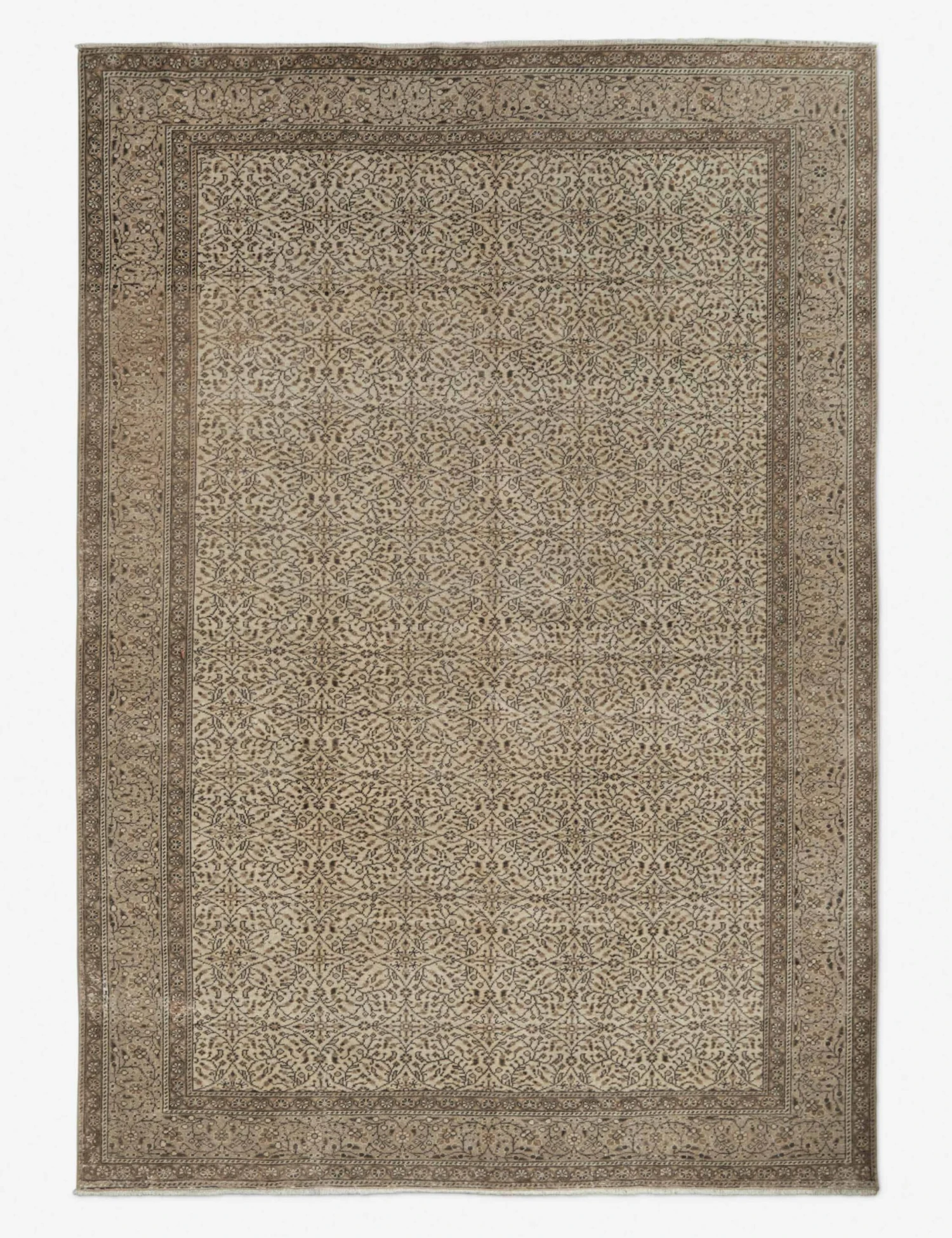 Vintage Turkish Hand-Knotted Wool Rug No. 176, 6'6" X 9'3"