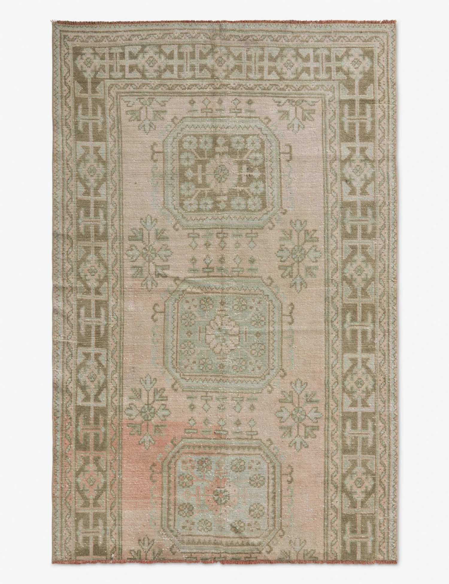Vintage Turkish Hand-Knotted Wool Rug No. 192, 4'3" X 6'6" 3 Vintage Turkish Hand-Knotted Wool Rug No. 192, 4'3" X 6'6"