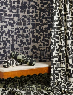 Organic Shapes Wallpaper By Sarah Sherman Samuel -Household Supplies Shop Wallpaper Curtain Bench Portrait 1348 SITECROP STUDIOLIFESTYLE