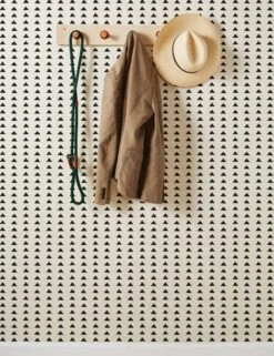 Triangles Grasscloth Wallpaper By Nathan Turner -Household Supplies Shop Wallshoppe Grasscloth Triangles Black