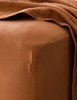European Flax Linen Fitted Sheet By Cultiver -Household Supplies Shop cultiver linen bedding cedar fitted sheet