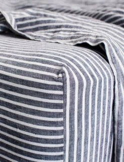 European Flax Linen Fitted Sheet By Cultiver -Household Supplies Shop cultiver linen bedding indigo stripe fitted sheet 1