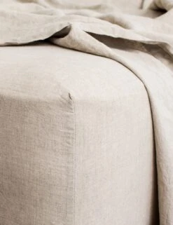 European Flax Linen Fitted Sheet By Cultiver -Household Supplies Shop cultiver linen bedding natural fitted sheet 1 1