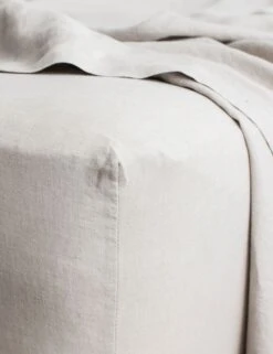 European Flax Linen Fitted Sheet By Cultiver -Household Supplies Shop cultiver linen bedding smoke grey fitted sheet 1 1