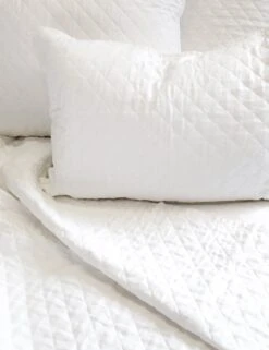 Hampton Quilted Pillow By Pom Pom At Home -Household Supplies Shop hampton white detail 1