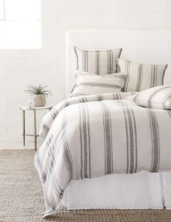 Jackson Linen Duvet By Pom Pom At Home -Household Supplies Shop jackson flax midnight bed front 1