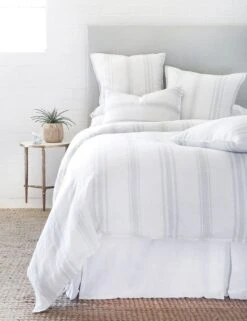 Jackson Linen Duvet By Pom Pom At Home -Household Supplies Shop jackson white ocean bed front 1