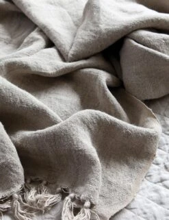 Montauk Linen Blanket By Pom Pom At Home -Household Supplies Shop montauknaturalthrowdetail