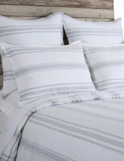 Jackson Linen Duvet By Pom Pom At Home -Household Supplies Shop pom pom at home jackson duvet white and ocean 3