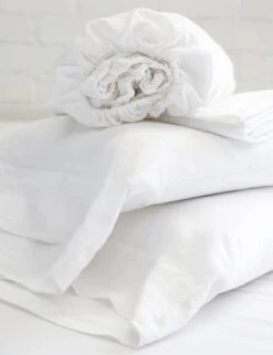 Linen Sheet Set By Pom Pom At Home -Household Supplies Shop whitelinensheetset